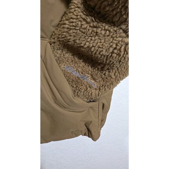 Eddie Bauer Jacket Womens Large Antique Bronze Twisp Down 650 Fill Sherpa Fleece - Picture 8 of 16